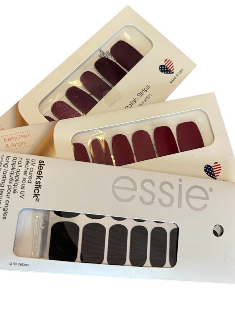 Nail Polish Strips Set - Burgundy & Black